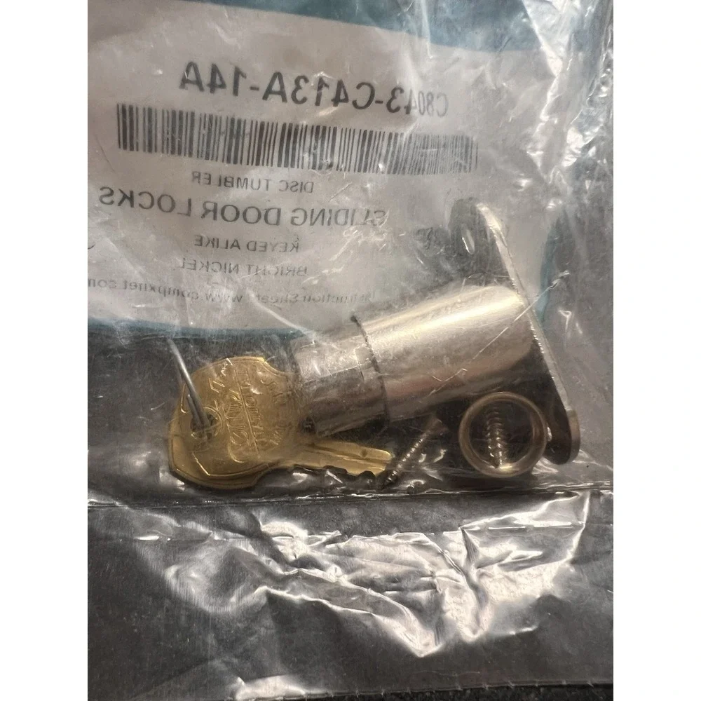 Compx National‎ Sliding Door Lock, Nickel, Key C413A C8043-C413A-14A